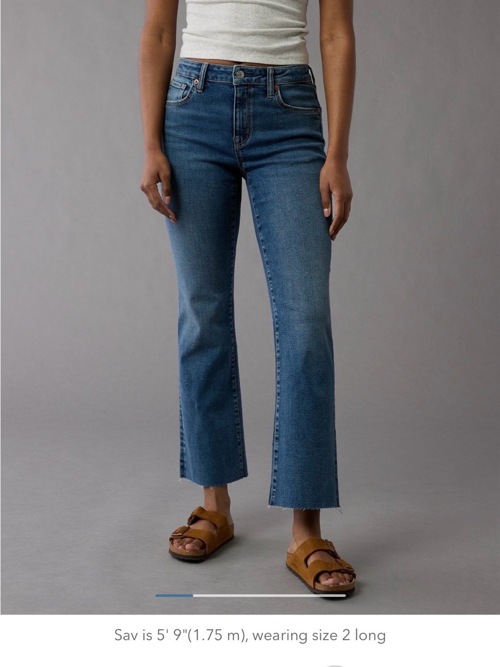 NWT AE kick Boot crop raw hem short- Next level Stretch - Picture 4 of 9